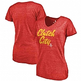 Women's Houston Rockets Fanatics Branded Hometown Collection Tri Blend T-Shirt Red FengYun,baseball caps,new era cap wholesale,wholesale hats